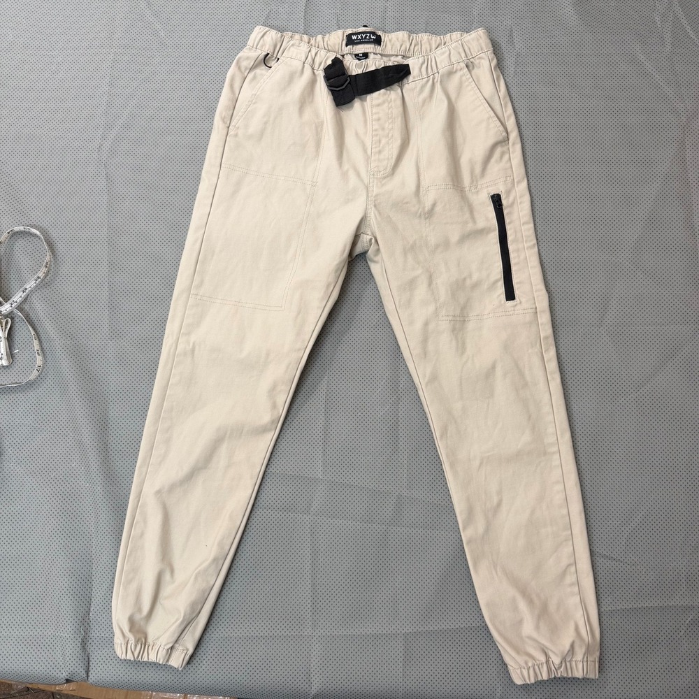 WXYZ Los Angeles Joggers M Khaki Web Belt Cargo Utility Gorpcore